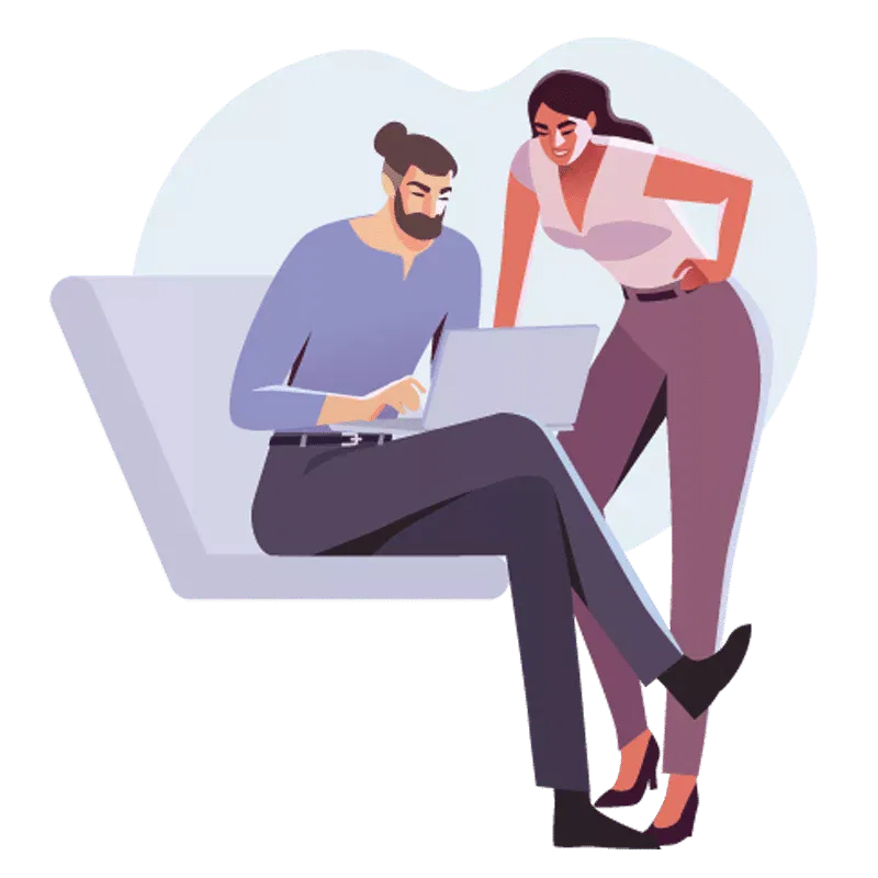 couple-standing-stiiting-laptop